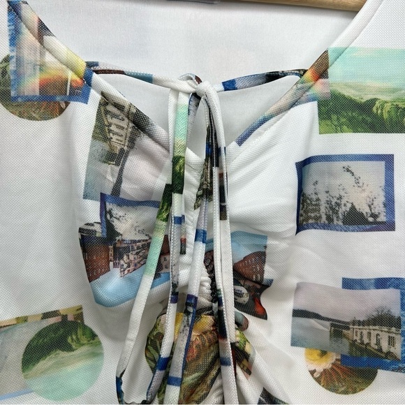 Princess Polly Picture This Top Long Sleeve Cropped Drawstrings Graphic Sz 4 - Picture 9 of 13